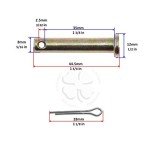 8mm Foot Peg Mounting Pin for ATVs - 2 Pack