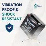 YTX14-BS Battery - Motorcycle Battery, ATV Battery 12V 12AH, UTV, 4 Wheeler, Snowmobile, Powersports Batteries - Compatible with Honda Rancher 350, Buell Blast, Yamaha - Sealed Lead Acid 12 Volt AGM