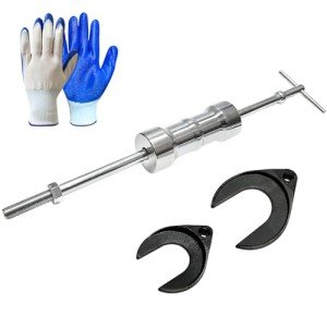 PUWIGO Inner CV Axle Puller Tool Set with 5/8"-18 Slide Hammer & Adapter, Inner CV Joint Puller with 63mm 48mm CV Joint Fork Adapter, Slide Hammer Front Wheel Drive Axle Half Shaft Removal Tool Kit