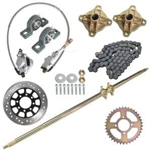 44in/1120mm Quad Go Kart Rear Live Axle Kit Sprocket Brake Wheel Hub Replacement for ATV Quad Go Karts