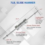 PUWIGO Inner CV Axle Puller Tool Set with 5/8"-18 Slide Hammer & Adapter, Inner CV Joint Puller with 63mm 48mm CV Joint Fork Adapter, Slide Hammer Front Wheel Drive Axle Half Shaft Removal Tool Kit