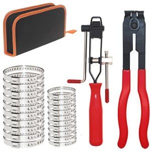 CV Joint Boot Clamp Pliers ATV CV Axle Boot Clamp Pliers Tool kit With CV Boot Band Pliers & 20pcs Crimp Bands-Ear for Most Car