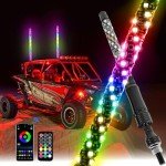 RGB LED Whip Lights with Remote Control - 2 Pack