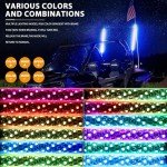 RGB LED Whip Lights with Remote Control - 2 Pack