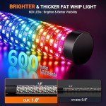 2PCS 2FT LED Fat Whip Lights for UTV ATV