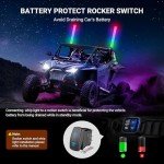 2PCS 2FT LED Fat Whip Lights for UTV ATV