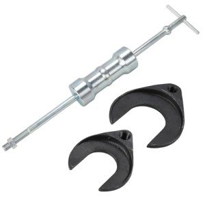 Heavy Duty CV Axle Puller Removal Tool Set - Front Wheel Drive Bearing & Joint Extraction - Includes 5/8"-18 Slide Hammer, 63mm & 48mm Forks, Adapters for Stubborn CV Joints - UTV/ATV/UTV Use