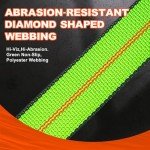 Mimanchi Axle V-Bridle Strap 2" x 4',1 Pack, Heavy Duty Recovery Tow Strap w/Snap Hooks,Cordura Sleeve,D Ring Middle,for Car Hauler,Rollback,and Flat Bed,Tow Truck