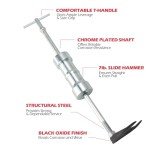 Heavy Duty CV Axle Puller Removal Tool Set - Front Wheel Drive Bearing & Joint Extraction - Includes 5/8"-18 Slide Hammer, 63mm & 48mm Forks, Adapters for Stubborn CV Joints - UTV/ATV/UTV Use