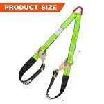 Mimanchi Axle V-Bridle Strap 2" x 4',1 Pack, Heavy Duty Recovery Tow Strap w/Snap Hooks,Cordura Sleeve,D Ring Middle,for Car Hauler,Rollback,and Flat Bed,Tow Truck