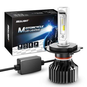 SEALIGHT ATV H4 Motorcycle Bulbs, Design For Powersport and Motorcycle Bike Bulb, 22000LM H4/9003/HB2 Motorbike Bulb, Plug and Play or Fog Lights - 1 Pack