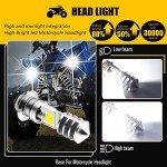 Vooda H6M LED Bulb AC/DC 12-48V P15D LED Bulb Hi-Lo Beam White 6000K LED Motorcycle Bulb for Yamaha ATV YFZ YFM Raptor Grizzly Kodiak Motorbike Tractor Scooter-2 Pack(Silver Shell)