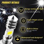 Vooda H6M LED Bulb AC/DC 12-48V P15D LED Bulb Hi-Lo Beam White 6000K LED Motorcycle Bulb for Yamaha ATV YFZ YFM Raptor Grizzly Kodiak Motorbike Tractor Scooter-2 Pack(Silver Shell)