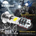 Vooda H6M LED Bulb AC/DC 12-48V P15D LED Bulb Hi-Lo Beam White 6000K LED Motorcycle Bulb for Yamaha ATV YFZ YFM Raptor Grizzly Kodiak Motorbike Tractor Scooter-2 Pack(Silver Shell)