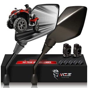Universal ATV Rear View Side Mirrors - Black