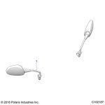 Polaris Adjustable Handlebar Mirrors - 2 Pack