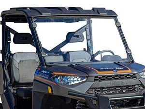 SuperATV Full Windshield for 2015-2016 Polaris Ranger Full Size XP 570/570 Crew PRO-FIT Cab | Made of 1/4” Standard Polycarbonate | Preinstalled Bulb Seal | USA Made
