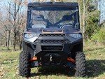 SuperATV Full Windshield for 2015-2016 Polaris Ranger Full Size XP 570/570 Crew PRO-FIT Cab | Made of 1/4” Standard Polycarbonate | Preinstalled Bulb Seal | USA Made