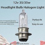 amavoler 12v 35/35w Headlight Bulb Halogen Light Aftermarket Replacement Parts Fit for ATV Moped Quad Go Kart Scooter Motorcycle 4 Wheeler Taotao Sunl Coolster Roketa Jonway.2 Pcs