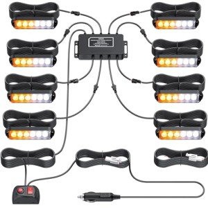 Justech 8PCS Strobe Lights Kit for Vehicles