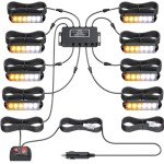 Justech 8PCS Strobe Lights Kit for Vehicles