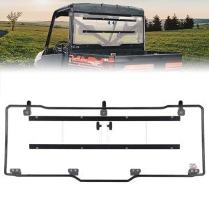 KEMIMOTO 2-in-1 Sliding Rear Window, Vented Scratch Resistant Windshield Compatible with Polaris Ranger XP 1000 2017-2025/Polaris Ranger 1000 2020-2025/Polaris Ranger XP 900 2013-2019