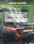 KEMIMOTO 2-in-1 Sliding Rear Window, Vented Scratch Resistant Windshield Compatible with Polaris Ranger XP 1000 2017-2025/Polaris Ranger 1000 2020-2025/Polaris Ranger XP 900 2013-2019