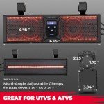 KEMIMOTO 16" UTV Bluetooth Sound Bar with LEDs