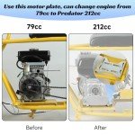 YOXUFA Mini Bike Motor Engine Mounting Plate Adapter Bracket for 79cc 97cc 100cc Coleman CT100U CC100X Baja DoodleBug DB30 Motovox MBX10 MBX11 Predator 212cc Tecumseh 4 Stroke Engine Parts Aluminum