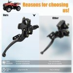 QAZAKY 7/8inch Left Handlebar Hydraulic Brake Master Cylinder Lever Pump for ATV Quad Moped Pit Dirt Bike Kids Motorcycle 50cc 70cc 90cc 110cc 125cc 150c 200cc 250cc GY6 22mm Taotao Kazuma Sunl Roketa