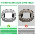 Youxmoto Rear Drum Brake Shoes Fit for Honda Rubicon Fourtrax Foreman TRX 500 FA FGA FE 4X4/ TRX500FM FPE FPM FPA FPE/ CB700SC VF700C VF750C PC800