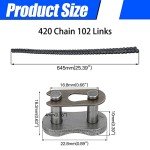 YOXUFA 420 Motorcycle Chain - 102 Links