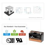 Chrome Battery YT7B-BS Maintenance Free Replacement Battery for ATV, Motorcycle, and Scooter: 12 Volts, 7 Amps, 6.5Ah, Nut and Bolt (T3) Terminal