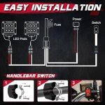 LED Light Bar Wiring Harness with Handlebar Switch