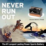 Chrome Battery YT7B-BS Maintenance Free Replacement Battery for ATV, Motorcycle, and Scooter: 12 Volts, 7 Amps, 6.5Ah, Nut and Bolt (T3) Terminal