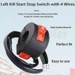 Handlebar Mount Start Kill Switch for ATVs & Motorbikes