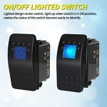 Joinfworld 12V 24V Lighted Rocker Switch - 2 Pack