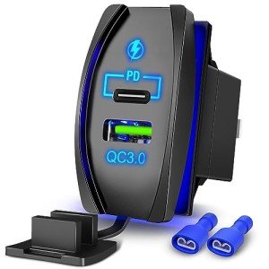 Dual USB Fast Charger for Rocker Switch Panels