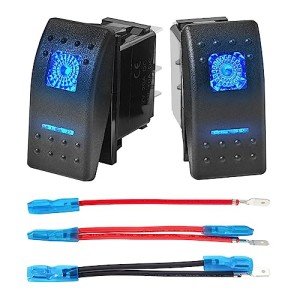 Dual Blue LED Rocker Switch Set for ATV/UTV