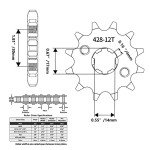 RUTU 428 Front Sprocket Kit for ATVs and Bikes