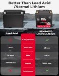 KEMIMOTO Lithium Motorcycle Battery YTX15L-BS/YTX14AH-BS LiFePO4 Lithium Battery 12v 7Ah, Full-Charged Powersports Battery, with 4 Universal-Fit EVA Spacers, Compatible with Motorcycle Lawn Mower ATV