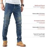 Men's Motocross Riding Pants with CE Armor - Blue