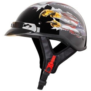 Patriotic Eagle Half Face Helmet for ATV & Scooter