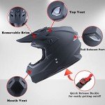 1Storm Full Face ATV Motocross Helmet - Matt Black