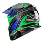 GLX GX23 Full Face ATV Helmet - Sear Green