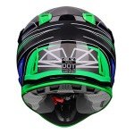 GLX GX23 Full Face ATV Helmet - Sear Green