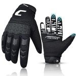 Men's Full Finger ATV Racing Gloves - Black