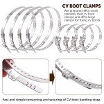 Wokape 9Pcs Hose Clamp Pliers with CV Boot Clamp Kit, Small and Large Stainless Steel Universal Adjustable Drive Shaft CV Boot Crimp Clamp Clic-R Collar Pliers Automobile Repair Tools for Most Cars