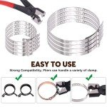 Wokape 9Pcs Hose Clamp Pliers with CV Boot Clamp Kit, Small and Large Stainless Steel Universal Adjustable Drive Shaft CV Boot Crimp Clamp Clic-R Collar Pliers Automobile Repair Tools for Most Cars