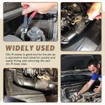 Wokape 9Pcs Hose Clamp Pliers with CV Boot Clamp Kit, Small and Large Stainless Steel Universal Adjustable Drive Shaft CV Boot Crimp Clamp Clic-R Collar Pliers Automobile Repair Tools for Most Cars